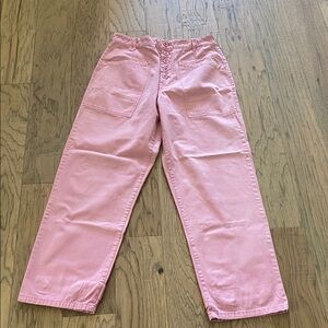 pistola Pink High-Waist Button Front Utility Pants